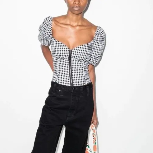 Reformation Tops - Reformation Rome Gingham linen blouse NWT